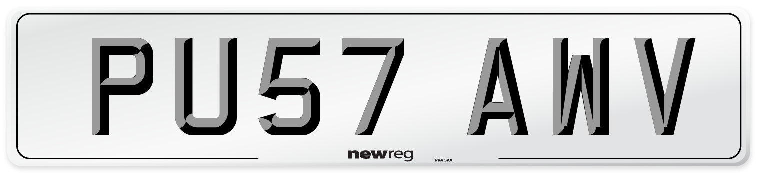 PU57 AWV Number Plate from New Reg